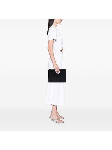Saint Laurent Croc Embossed Leather Monogram Clutch (view 2)