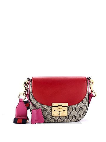 Gucci Padlock Saddle Shoulder Bag GG Coated Canvas and Leather Medium (view 1)