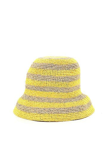 Prada Triangle Logo Bucket Hat Striped Raffia (view 1)