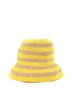 Prada 100% Raffia Yellow Tan Triangle Logo Bucket Hat Striped Raffia One size - photo 1