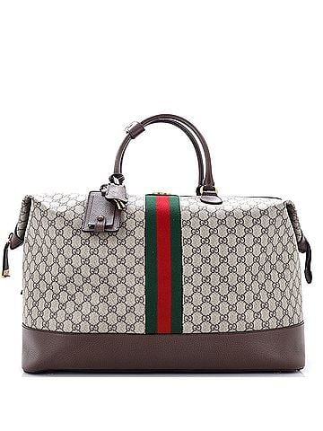 Gucci Ophidia Web Travel Bag GG Coated Canvas and Leather (view 1)