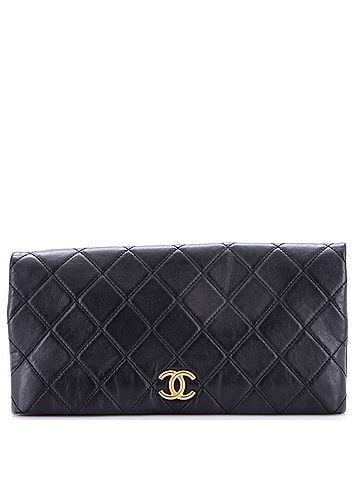 Chanel CC Foldover Clutch Quilted Lambskin Large (view 1)
