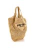 Prada 100% Raffia Tan Triangle Logo Bucket Tote Raffia Small One size - photo 3