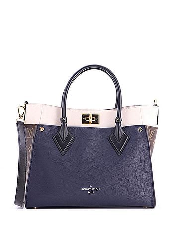 Louis Vuitton On My Side Tote Leather with Monogram Canvas MM (view 1)