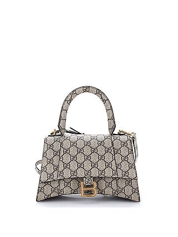 Gucci x Balenciaga The Hacker Project Hourglass Top Handle Bag GG Coated Canvas Small (view 1)