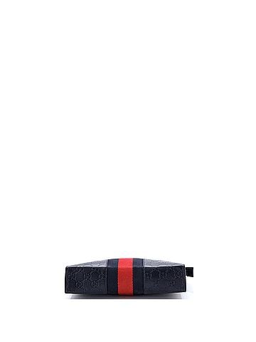 Gucci Web Zip Pouch Guccissima Leather (view 2)
