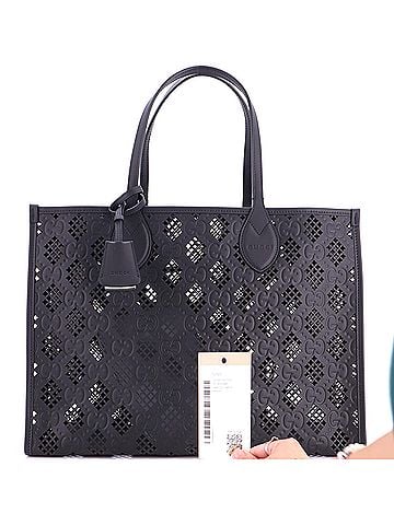 Gucci Convertible Tote GG Debossed Laser Cut Leather Medium (view 1)