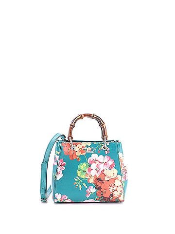 Gucci Bamboo Shopper Tote Blooms Print Leather Mini (view 1)