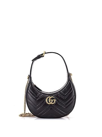Gucci GG Marmont Half Moon Hobo Matelasse Leather Mini (view 1)