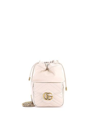 Gucci GG Marmont Front Pocket Bucket Bag Matelasse Leather Mini (view 1)