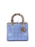 Christian Dior 100% Leather Blue Tan Lady Dior Bag Cannage Woven Leather with Python Medium One size - photo 1