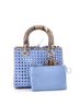 Christian Dior 100% Leather Blue Tan Lady Dior Bag Cannage Woven Leather with Python Medium One size - photo 3