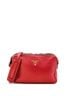 Prada 100% Leather Red Double Zip Camera Bag Vitello Phenix Medium One size - photo 1