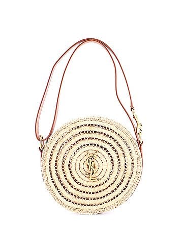Saint Laurent Monogram Round Camera Bag Raffia (view 1)