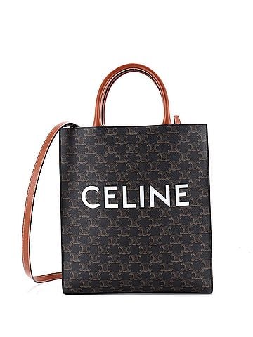 Céline Vertical Cabas Tote Triomphe Coated Canvas Small (view 1)