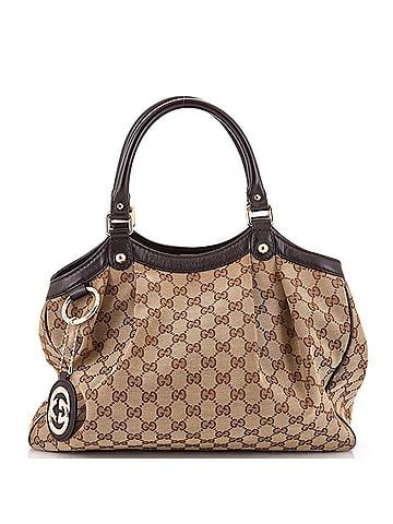 Gucci Sukey Tote GG Canvas with Leather Medium (view 1)