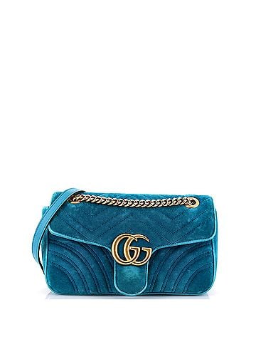 Gucci GG Marmont Flap Bag Matelasse Velvet Small (view 1)