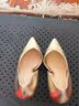 Nine West 100% Leather Gold Heels Size 7 - photo 4