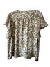 Sara Michelle White Tan Short Sleeve Blouse Size XL - photo 2