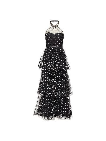 Marchesa Marchesa Notte Mesh Heart Embroidered Halter Neck Tiered Gown (view 1)