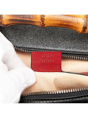 Gucci Small GG Marmont Matelasse Diagonal Leather Torchon Bamboo Satchel (view 2)