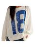 We the Free Print White Blue Long Sleeve Top Size S - photo 1