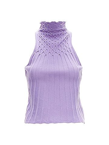 Versace Gianni Versace jewel bead embellished crop turtleneck (view 1)