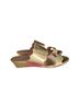 fs/ny 100% Leather Gold Wedges Size 9 1/2 - photo 2