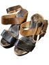 BED|STU 100% Leather Brown Black Wedges Size 8 1/2 - photo 2