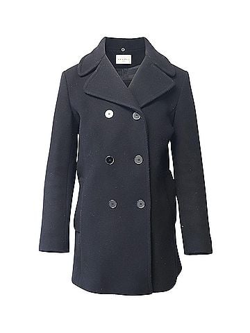 Sandro Sandro Paris Double Breasted Peacoat in Black Wool (view 1)