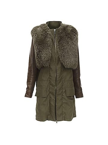 Givenchy Givenchy riccardo tisci leather sleeve fox fur anorak coat (view 1)