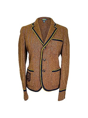 Ralph Lauren  Ralph Lauren Rugby Patched Herringbone Blazer in Brown Wool (view 1)