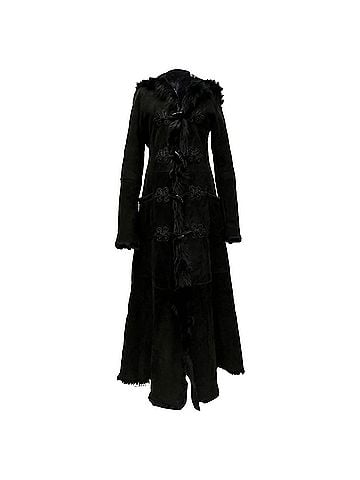 Ralph Lauren Ralph Lauren Long Fur Coat in Black Lamb Fur (view 1)