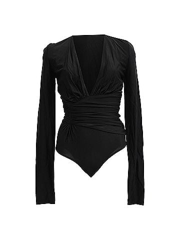 Alexandre Vauthier Alexandre Vauthier V-neck Bodysuit in Black Viscose (view 1)