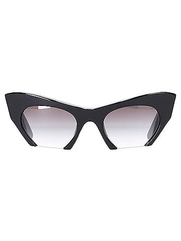 Miu Miu Miu Miu SMU 10OS Semi Rimless Cat Eye Sunglasses in Black Acetate (view 1)
