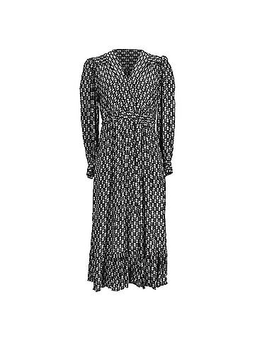 Sandro Sandro Sirene Belted Floral-Print Twill Wrap Dress In Black Polyester (view 1)