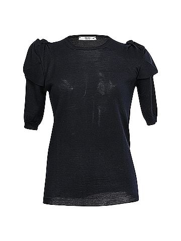 Prada Prada Short Puff Sleeve Top in Black Cotton (view 1)
