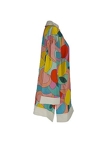 STAUD  Staud Enzo Printed Mini Dress in Multicolor Linen (view 2)