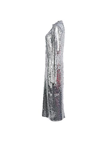 Veronica Beard  Veronica Beard Nila Sequined Midi Dress in Silver Nylon (view 2)