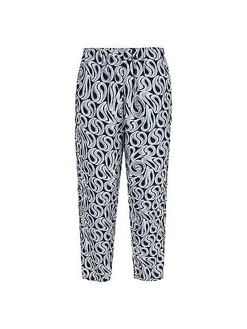 MARNI Marni Gartered Printed Trousers in Multicolor Silk (view 1)