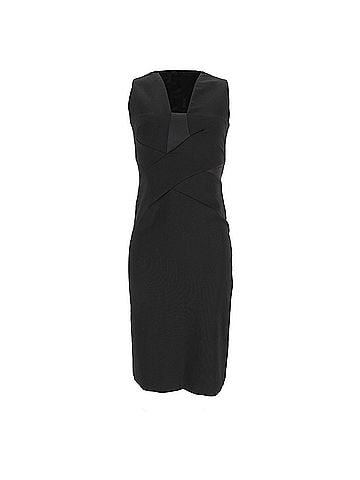 Salvatore Ferragamo Ferragamo Knee Length Dress in Black Wool (view 1)