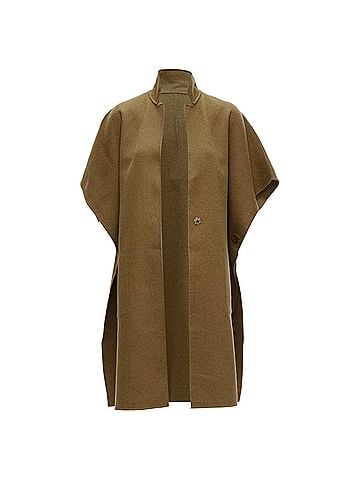 Tibi Tibi virgin wool angora cape sleeve high collar coat (view 1)