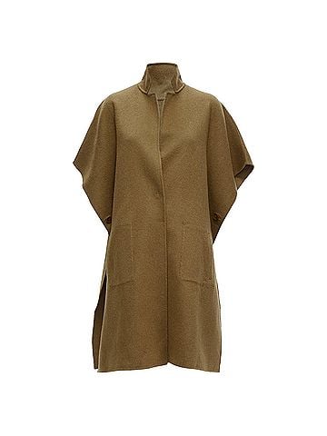 Tibi Tibi virgin wool angora cape sleeve high collar coat (view 2)