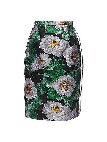 Oscar De La Renta Oscar De La Renta tulle overlay floral jacquard skirt (view 1)