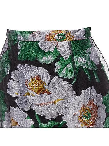 Oscar De La Renta Oscar De La Renta tulle overlay floral jacquard skirt (view 2)
