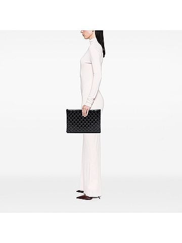 Chanel Large Quilted Patent O Case Clutch (view 2)