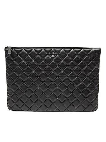 Chanel Large Quilted Lambskin Double Stitch O Case Clutch (view 1)