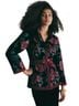 Sézane 100% Polyester 100% Viscose Floral Black Pink Jacket Size 8 - photo 1