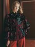Sézane 100% Polyester 100% Viscose Floral Black Pink Jacket Size 8 - photo 4