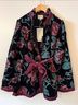 Sézane 100% Polyester 100% Viscose Floral Black Pink Jacket Size 8 - photo 5